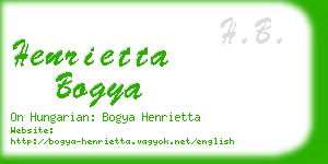 henrietta bogya business card